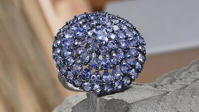 Tanzanite Cluster Ring.