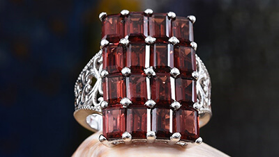 Garnet color.